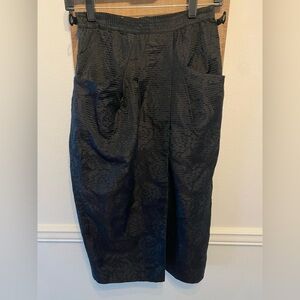 Giorgio Armani Italy  Elegant Lightweight Jacquard Lined Wrap Skirt Black Sz S
